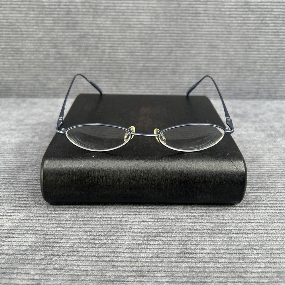 Esprit 9158 Color 043 Oval y2k Eyeglasses Blue Metallic Metal Frames Vintage
